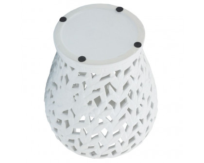 Sagebrook 18" Pierced Temple Jar - White