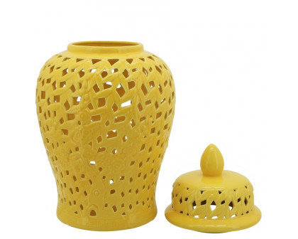 Sagebrook 24" Pierced Temple Jar - Yellow