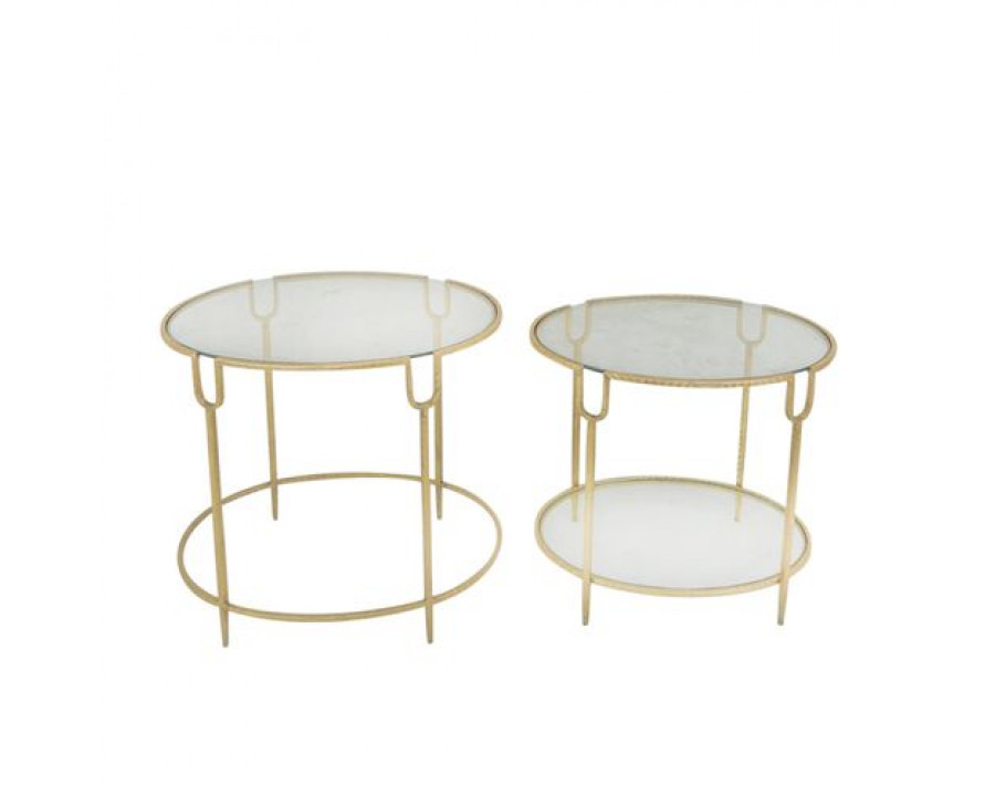 Sagebrook - Round Gold Accent Table Set