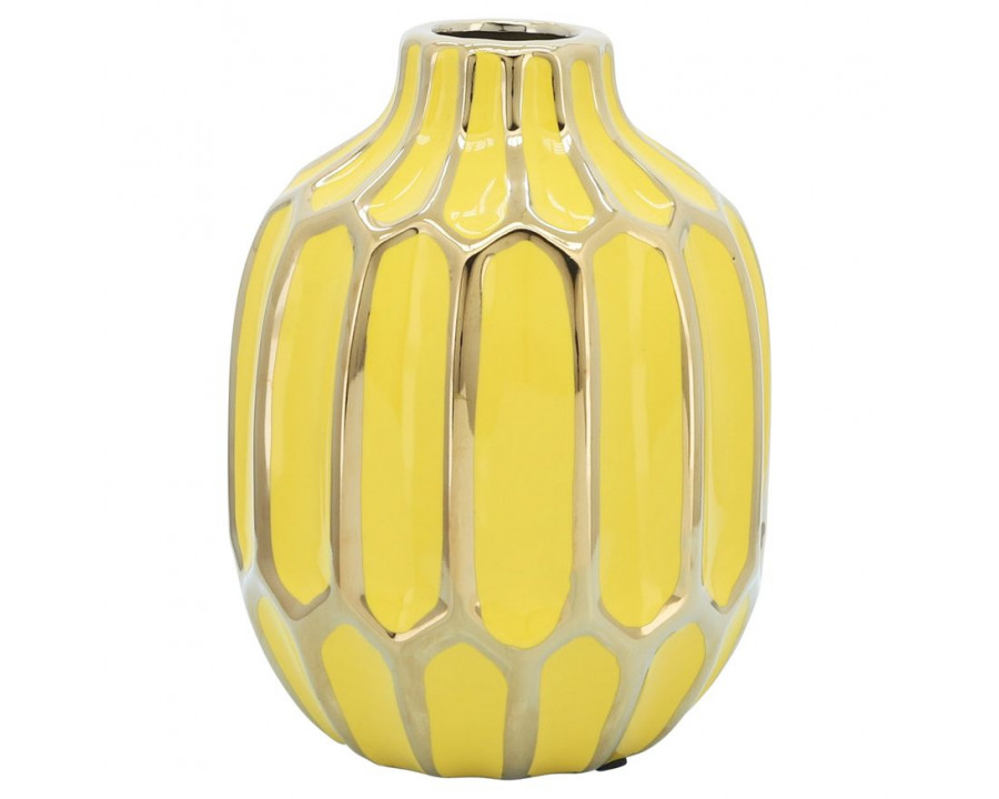 Sagebrook 8" Ceramic Vase - Yellow/Gold