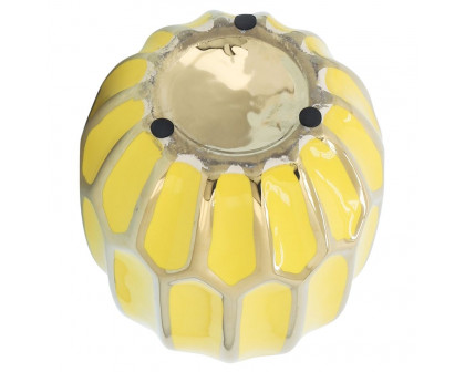 Sagebrook 8" Ceramic Vase - Yellow/Gold