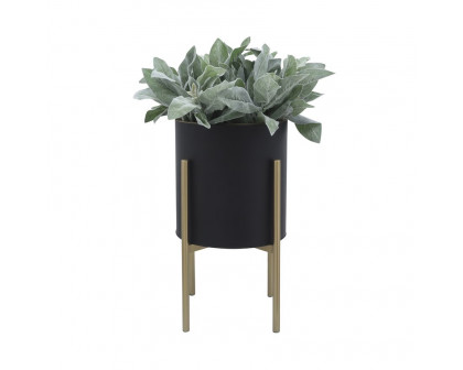 Sagebrook™ Planters On Metal Stand (Set Of 2) - Black/Gold