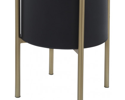 Sagebrook™ Planters On Metal Stand (Set Of 2) - Black/Gold