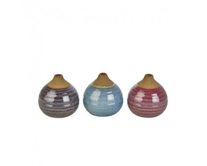 Sagebrook Glazed Bud Vases (Set Of 3)