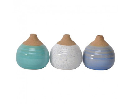 Sagebrook Glazed Bud Vases (Set Of 3)