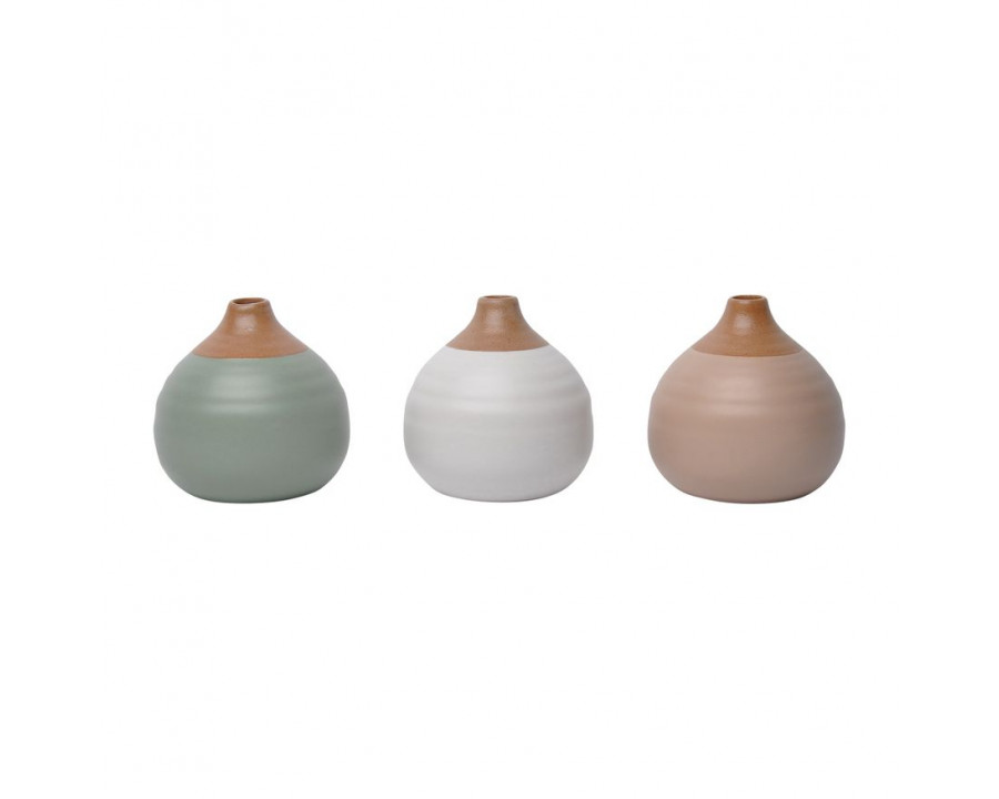 Sagebrook Glazed Bud Vases (Set Of 3)