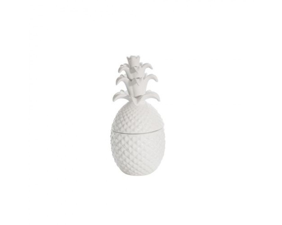 Sagebrook - 8.75" Pineapple Jar in White