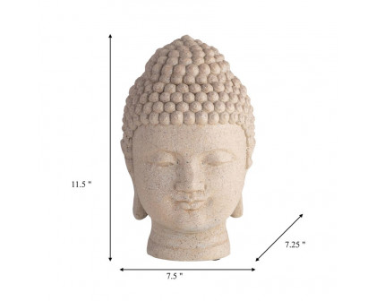 Sagebrook - 11.5" Resin Buddha Head in Stone