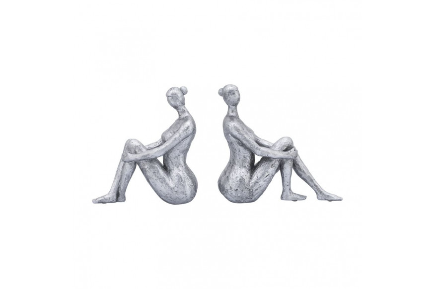 Sagebrook™ Resin Lady Bookends (Set Of 2) - Silver