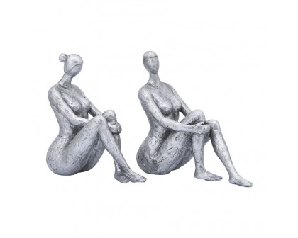 Sagebrook™ Resin Lady Bookends (Set Of 2) - Silver