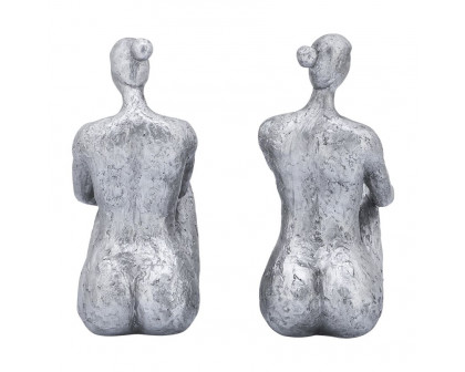 Sagebrook™ Resin Lady Bookends (Set Of 2) - Silver