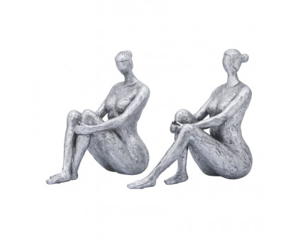 Sagebrook™ Resin Lady Bookends (Set Of 2) - Silver