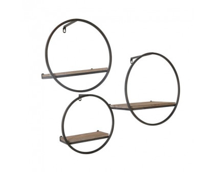 Sagebrook Wood/Metal Wall Shelves (Set Of 3)