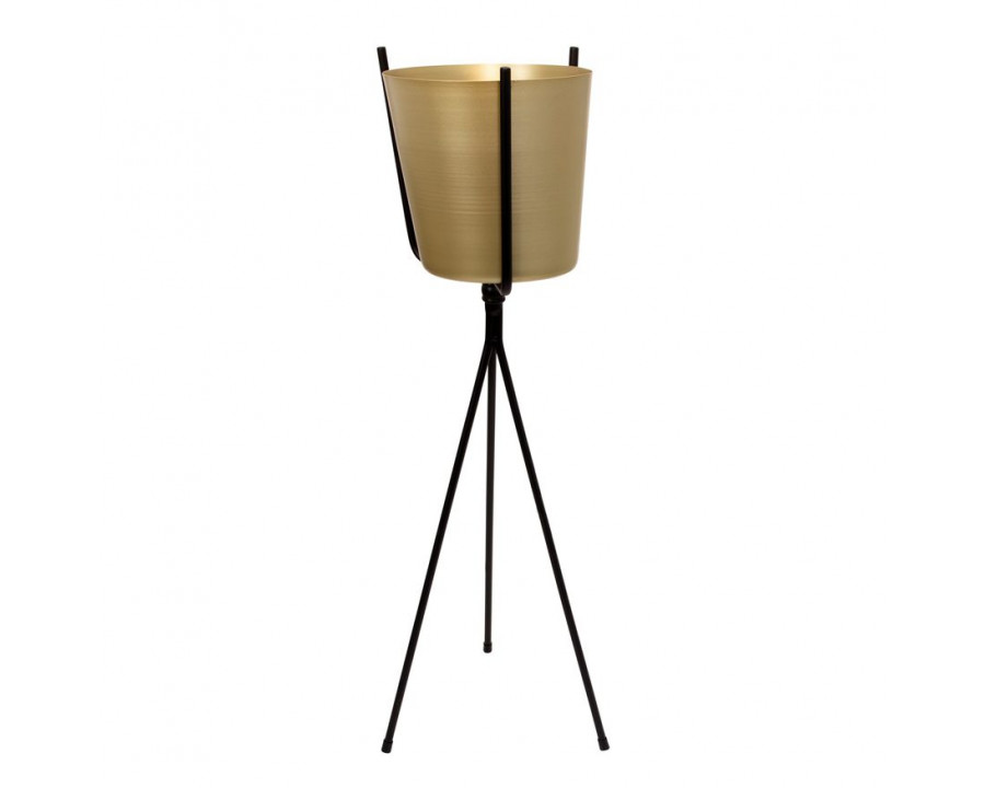 Sagebrook Gold Metal Planter - Black Tripod