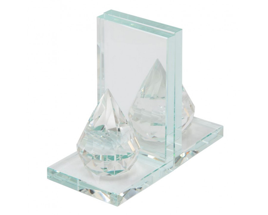 Sagebrook - Crystal Teardrop Bookends (Set Of 2)