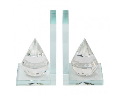 Sagebrook - Crystal Teardrop Bookends (Set Of 2)