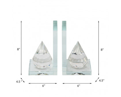 Sagebrook - Crystal Teardrop Bookends (Set Of 2)