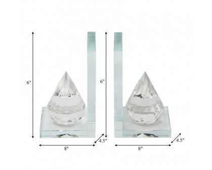 Sagebrook - Crystal Teardrop Bookends (Set Of 2)