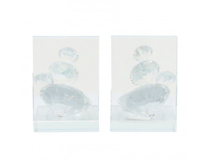 Sagebrook - Crystal Diamond Bookends (Set Of 2)