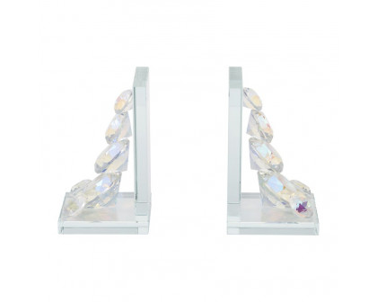 Sagebrook - Crystal Diamond Bookends (Set Of 2) in Rainbow