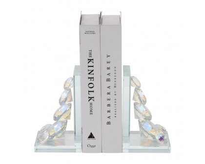 Sagebrook - Crystal Diamond Bookends (Set Of 2) in Rainbow