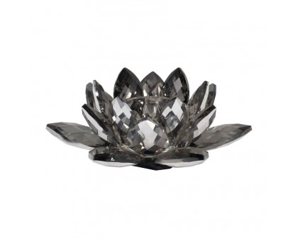 Sagebrook 8.25" Crystal Lotus Candle Holder