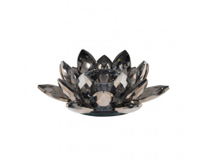 Sagebrook 8.25" Crystal Lotus Candle Holder