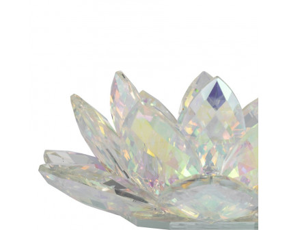 Sagebrook 8.25" Crystal Lotus Votive Holder - Rainbow