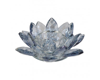 Sagebrook 8.25" Crystal Lotus Candle Holder