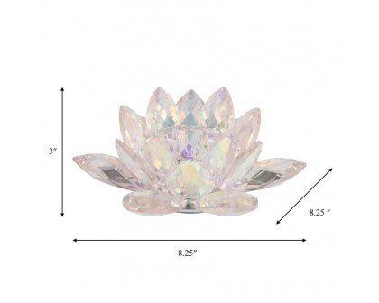 Sagebrook 8.25" Crystal Lotus Votive Holder - Blush