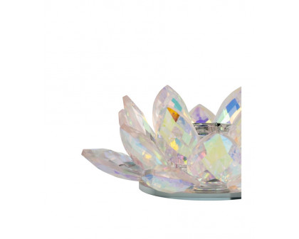 Sagebrook 6" Crystal Lotus Votive Holder - Blush