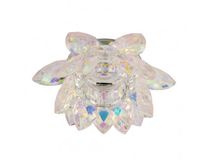 Sagebrook 6" Crystal Lotus Votive Holder - Blush