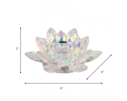 Sagebrook 6" Crystal Lotus Votive Holder - Blush