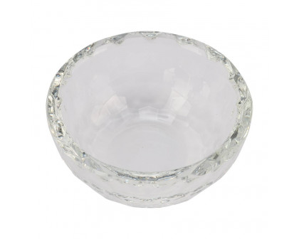 Sagebrook Glass Trinket Box Clear With Silver Lotus Top