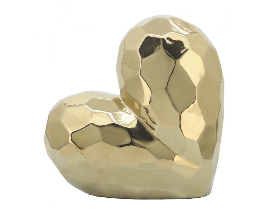 Sagebrook 11" Ceramic Heart - Gold