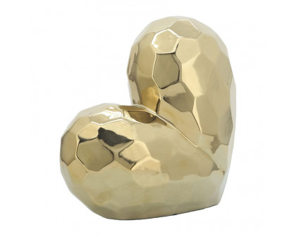 Sagebrook 11" Ceramic Heart - Gold