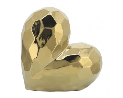 Sagebrook 11" Ceramic Heart - Gold