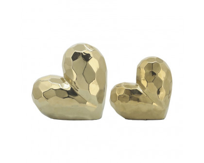 Sagebrook 11" Ceramic Heart - Gold