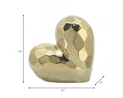 Sagebrook 11" Ceramic Heart - Gold