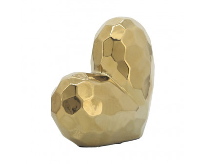 Sagebrook 8" Ceramic Heart - Gold