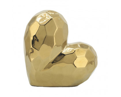 Sagebrook 8" Ceramic Heart - Gold