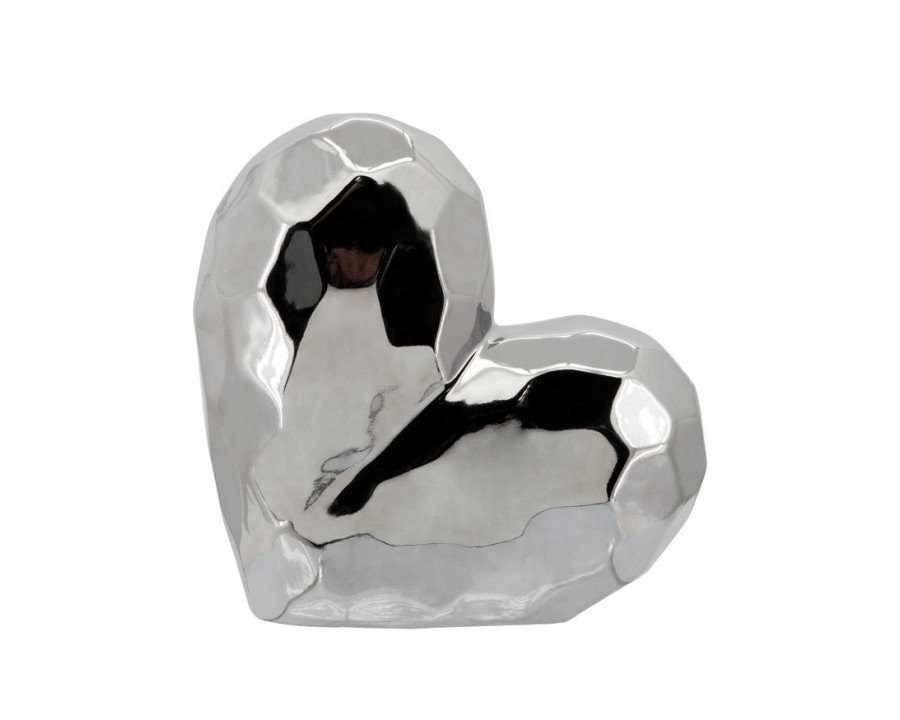 Sagebrook 8" Ceramic Heart - Silver