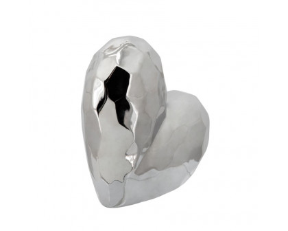 Sagebrook 8" Ceramic Heart - Silver