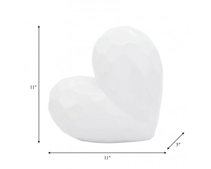 Sagebrook 11" Ceramic Heart - White