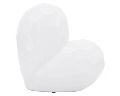 Sagebrook 8" Ceramic Heart - White