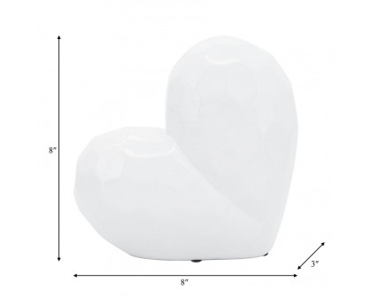 Sagebrook 8" Ceramic Heart - White