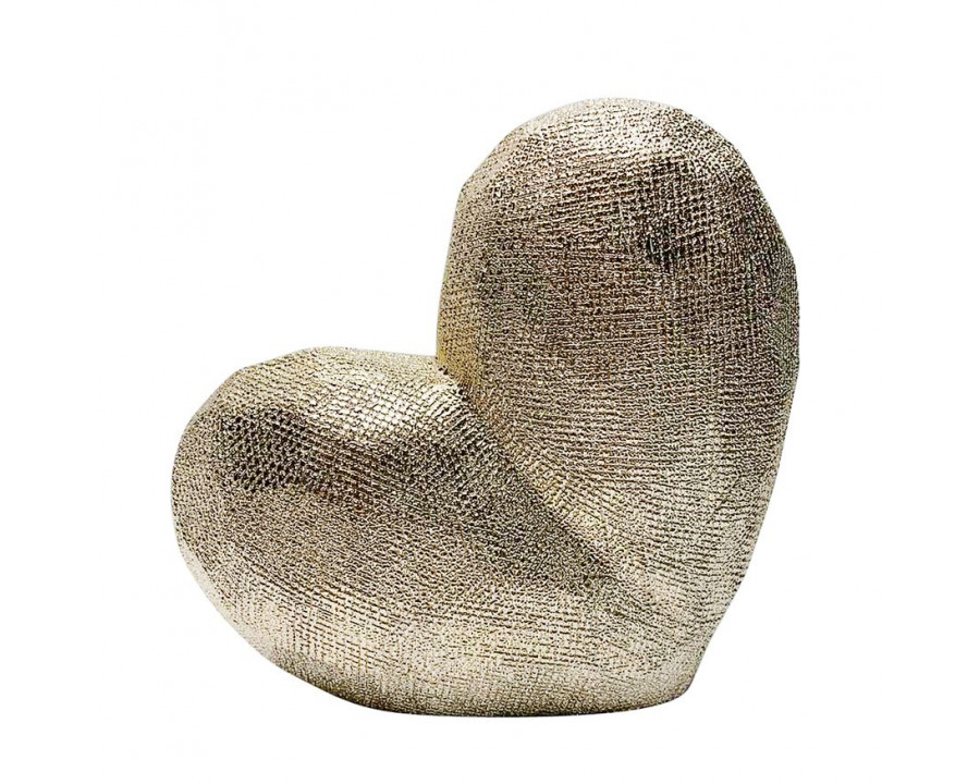 Sagebrook 8" Scratched Heart Decor - Champagne