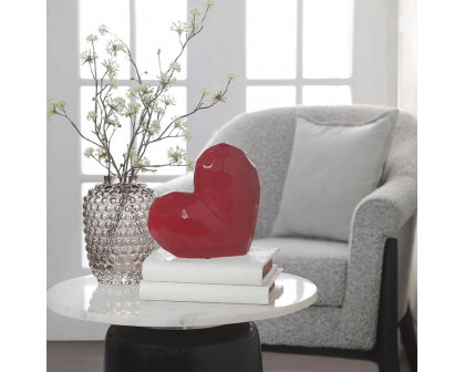 Sagebrook 8" Heart Table Decor - Red