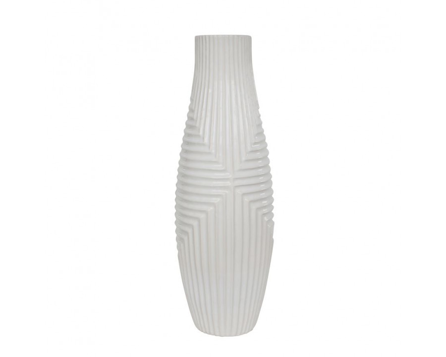 Sagebrook 20" Ceramic Tribal Vase - White