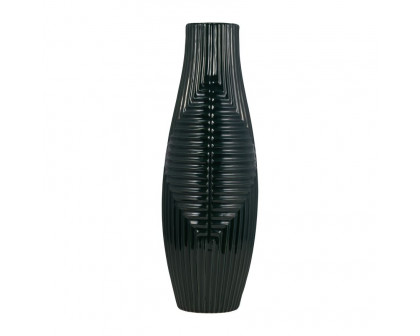 Sagebrook 20" Ceramic Tribal Vase - Forest Green